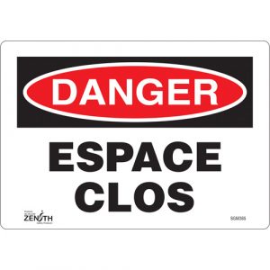 "Espace Clos" Sign, 7" x 10", Vinyl, French