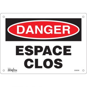 "Espace Clos" Sign, 7" x 10", Plastic, French