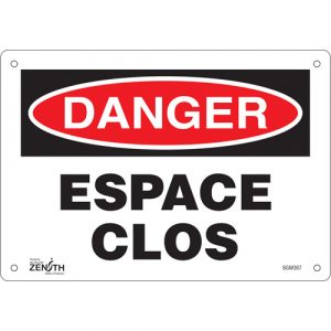 "Espace Clos" Sign, 7" x 10", Aluminum, French
