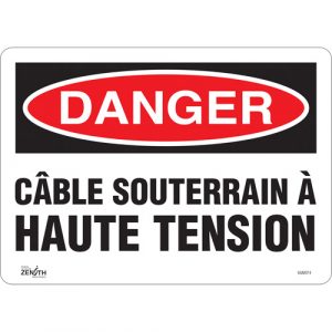 "Câble Souterrain À Haute Tension" Sign, 10" x 14", Vinyl, French