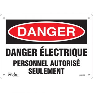 "Personnel Autorisé Seulement" Sign, 7" x 10", Plastic, French