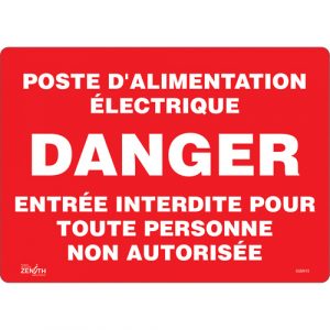"Poste D'Alimentation Électrique" Sign, 10" x 14", Vinyl, French