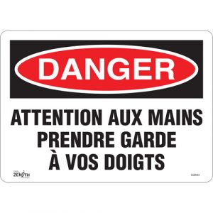 "Prendre Garde À Vos Doigts" Sign, 10" x 14", Vinyl, French