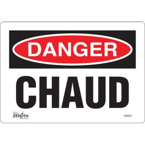 "Chaud" Sign, 7" x 10", Vinyl, French