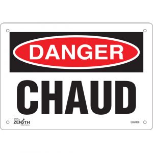 "Chaud" Sign, 7" x 10", Plastic, French