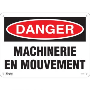 "Machinerie en Mouvement" Sign, 10" x 14", Plastic, French