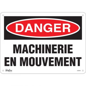 "Machinerie en Mouvement" Sign, 10" x 14", Aluminum, French