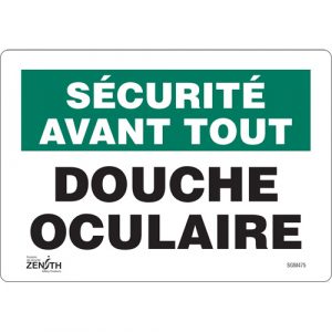 "Douche Oculaire" Sign, 7" x 10", Vinyl, French
