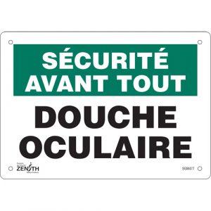 "Douche Oculaire" Sign, 7" x 10", Aluminum, French