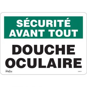 "Douche Oculaire" Sign, 10" x 14", Vinyl, French