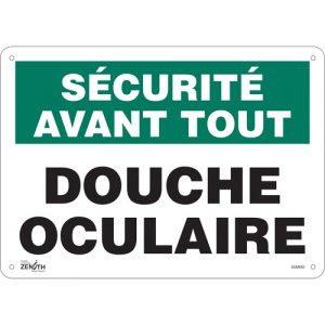 "Douche Oculaire" Sign, 10" x 14", Aluminum, French