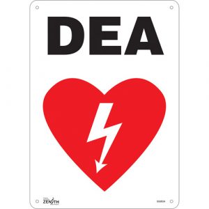"DEA" Sign, 14" x 10", Aluminum, French with Pictogram