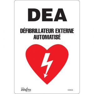 "DEA" Sign, 10" x 7", Vinyl, French with Pictogram
