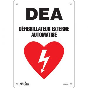"DEA" Sign, 10" x 7", Plastic, French with Pictogram