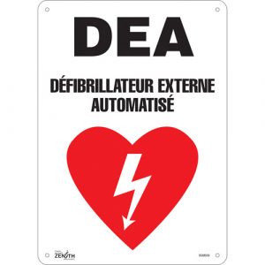 "DEA" Sign, 14" x 10", Plastic, French with Pictogram