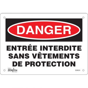 "Entrée Interdite" Sign, 7" x 10", Plastic, French
