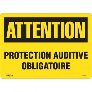 "Protection Auditive Obligatoire" Sign, 10" x 14", Vinyl, French