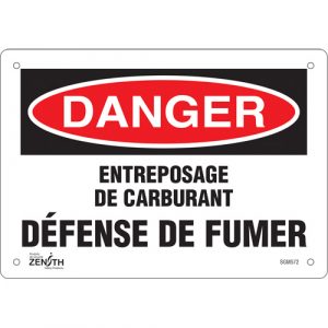 "Défense De Fumer" Sign, 7" x 10", Plastic, French