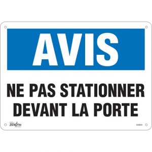 "Ne Pas Stationner" Sign, 10" x 14", Aluminum, French