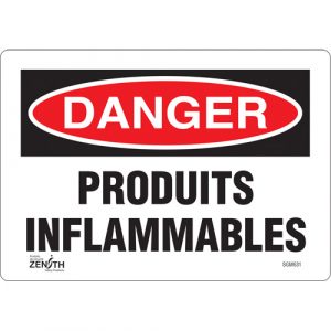 "Produits Inflammables" Sign, 7" x 10", Vinyl, French
