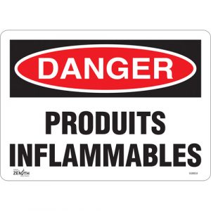 "Produits Inflammables" Sign, 10" x 14", Vinyl, French