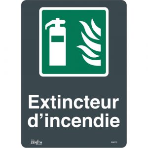 "Extincteur D'Incendie" Sign, 14" x 10", Vinyl, French with Pictogram