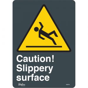"Slippery Surface" Sign, 14" x 10", Vinyl, English with Pictogram