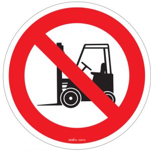 No Forklifts CSA Safety Sign, 12" x 12", Vinyl, Pictogram