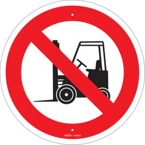 No Forklifts CSA Safety Sign, 12" x 12", Plastic, Pictogram
