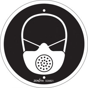 Respiratory Protection Required CSA Safety Sign, 6" x 6", Plastic, Pictogram
