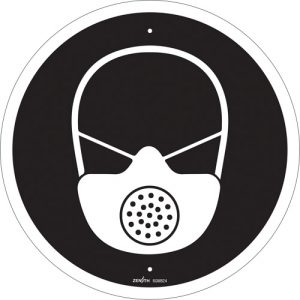 Respiratory Protection Required CSA Safety Sign, 12" x 12", Plastic, Pictogram