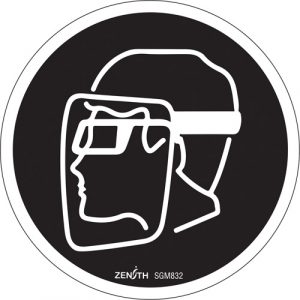 Face Protection Required CSA Safety Sign, 6" x 6", Vinyl, Pictogram