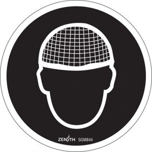 Hair Net Required CSA Safety Sign, 6" x 6", Vinyl, Pictogram