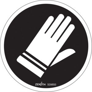 Hand Protection Required CSA Safety Sign, 6" x 6", Vinyl, Pictogram