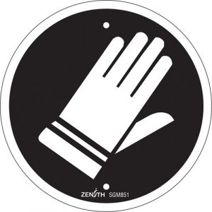 Hand Protection Required CSA Safety Sign, 6" x 6", Plastic, Pictogram