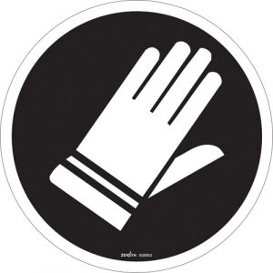 Hand Protection Required CSA Safety Sign, 12" x 12", Vinyl, Pictogram
