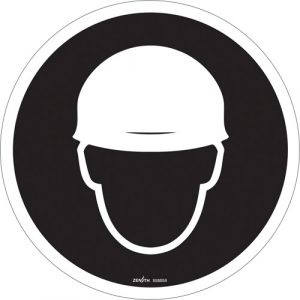 Hard Hat Protection Required CSA Safety Sign, 12" x 12", Vinyl, Pictogram