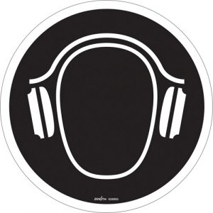 Hearing Protection Required CSA Safety Sign, 12" x 12", Vinyl, Pictogram