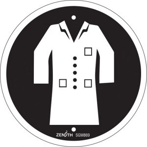 Lab Coat Required CSA Safety Sign, 6" x 6", Plastic, Pictogram