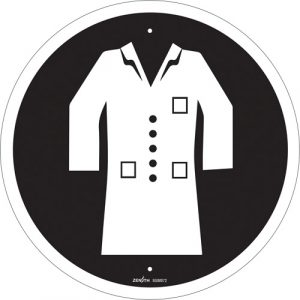 Lab Coat Required CSA Safety Sign, 12" x 12", Plastic, Pictogram