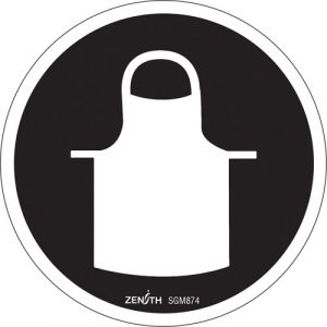 Protective Clothing CSA Safety Sign, 6" x 6", Vinyl, Pictogram