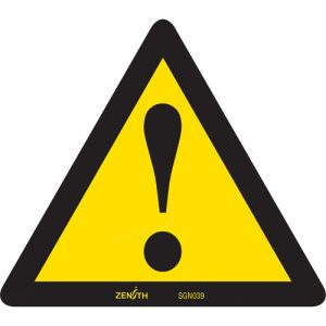 General Warning CSA Safety Sign, 6" x 6", Vinyl, Pictogram