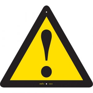 General Warning CSA Safety Sign, 12" x 12", Plastic, Pictogram