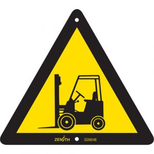 Forklift CSA Safety Sign, 6" x 6", Plastic, Pictogram