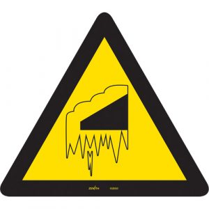 Falling Snow/Ice CSA Safety Sign, 12" x 12", Vinyl, Pictogram