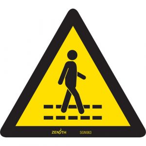 Pedestrian Safety Lane CSA Safety Sign, 6" x 6", Vinyl, Pictogram