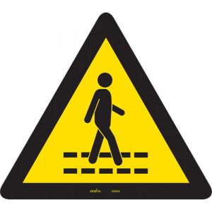 Pedestrian Safety Lane CSA Safety Sign, 12" x 12", Vinyl, Pictogram
