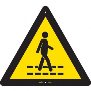Pedestrian Safety Lane CSA Safety Sign, 12" x 12", Plastic, Pictogram