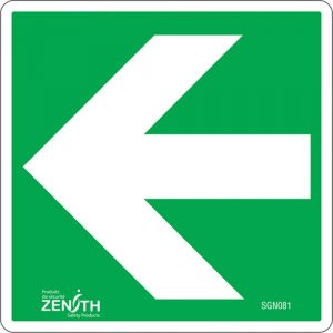 Arrow CSA Safety Sign, 6" x 6", Vinyl, Pictogram