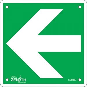Arrow CSA Safety Sign, 6" x 6", Plastic, Pictogram